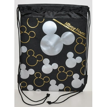 Disney Mickey Mouse Drawstring String Backpack Sling Tote Bag Blue